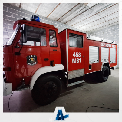 Oklejenie wozu strażackiego OSP Nowa Wieś