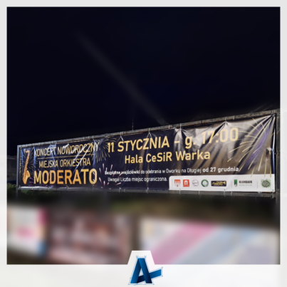 Druk banera na koncert noworoczny Orkiestry Moderato