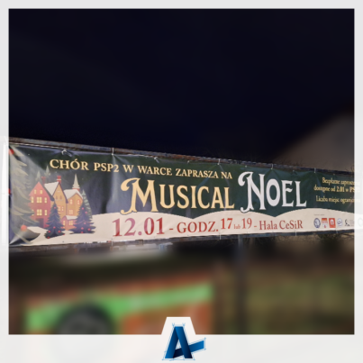 Druk banera na Musical Noel w Warce