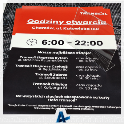 Druk plakatów i stojak dla Transoil