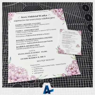 Druk ulotek i plakatów dla Kobiet w Centrum