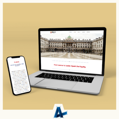 Logo i strona www dla szkoły językowej King’s Speech