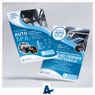 Druk ulotek dla Centrum Auto Spa w Warszawie