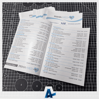 Ulotki składane dla Prima-Med