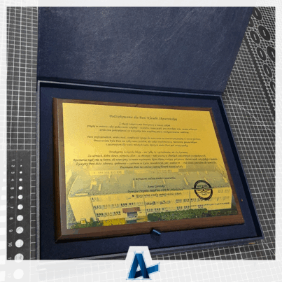 Realizacja podziękowań z nadrukiem dla ZS Warka