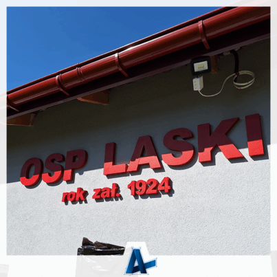 Litery przestrzenne wykonane dla OSP Laski