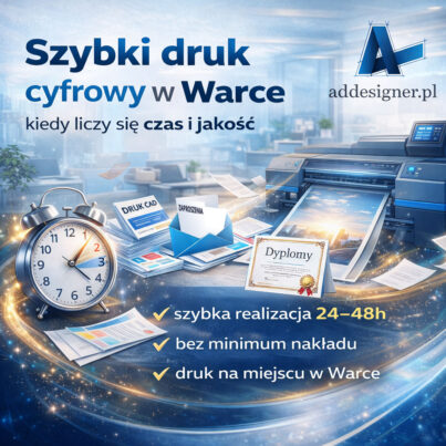 Szybki druk cyfrowy w Warce – kiedy liczy się czas i jakość