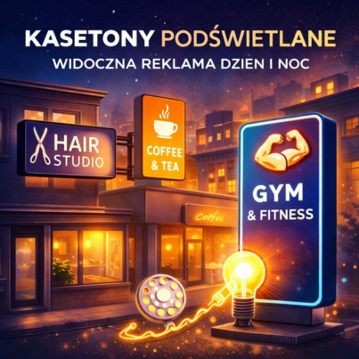 Kasetony podświetlane — skuteczna reklama widoczna dzień i noc